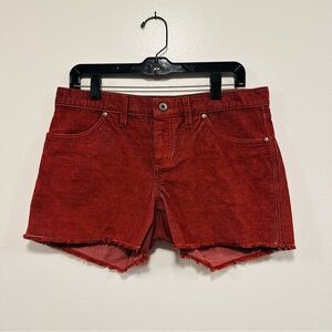 Carve Designs Red Jean corduroy Shorts Size 6!